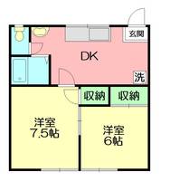 神奈川県伊勢原市石田(アパート)の賃貸物件の間取り