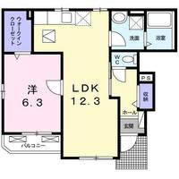 京都府南丹市園部町内林町3号(アパート)の賃貸物件の間取り