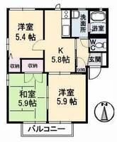 ディアス田の口  A棟の間取り
