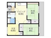 大阪府茨木市南春日丘7(マンション)の賃貸物件の間取り