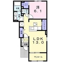 栃木県那須塩原市井口(アパート)の賃貸物件の間取り