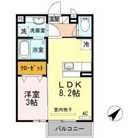 福岡県久留米市国分町(アパート)の賃貸物件の間取り