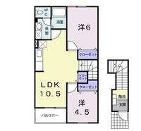 山口県宇部市恩田町2(アパート)の賃貸物件の間取り