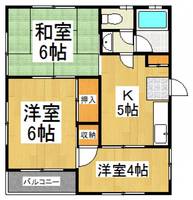 市川コーポ2の間取り