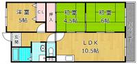 ヴィラージュ私市の間取り