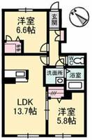 広島県福山市多治米町3(アパート)の賃貸物件の間取り