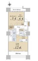 東京都港区南青山7(マンション)の賃貸物件の間取り