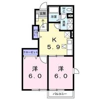 栃木県矢板市本町(アパート)の賃貸物件の間取り