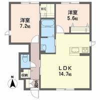 高知県高知市大津乙(アパート)の賃貸物件の間取り