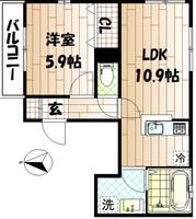 神奈川県横浜市鶴見区東寺尾中台(アパート)の賃貸物件の間取り