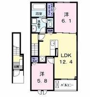 愛知県あま市森3(アパート)の賃貸物件の間取り