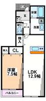 東京都国立市中2(アパート)の賃貸物件の間取り