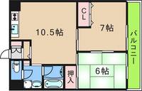 天下茶屋ガーデンハイツの間取り