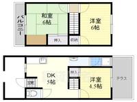 大阪府高槻市郡家新町(一戸建)の賃貸物件の間取り