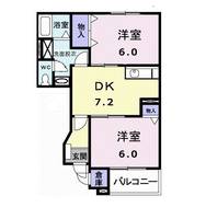 群馬県高崎市上佐野町(アパート)の賃貸物件の間取り