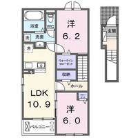 茨城県古河市けやき平1(アパート)の賃貸物件の間取り