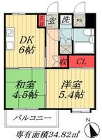 千葉県市川市欠真間2(マンション)の賃貸物件の間取り