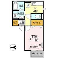 愛知県額田郡幸田町大字相見字蒲原(アパート)の賃貸物件の間取り