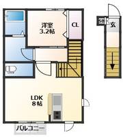 宮城県仙台市青葉区宮町1(アパート)の賃貸物件の間取り