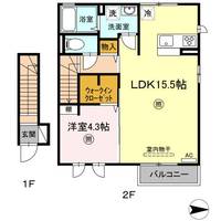 鳥取県倉吉市東巌城町(アパート)の賃貸物件の間取り