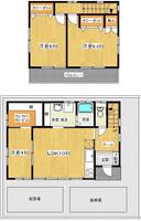 埼玉県越谷市蒲生寿町(一戸建)の賃貸物件の間取り