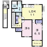 滋賀県彦根市宇尾町(アパート)の賃貸物件の間取り