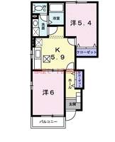 北海道函館市桔梗町(アパート)の賃貸物件の間取り