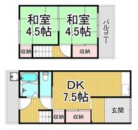 兵庫県尼崎市上ノ島町2(一戸建)の賃貸物件の間取り