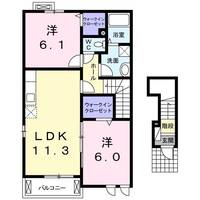 大阪府枚方市楠葉野田2(アパート)の賃貸物件の間取り