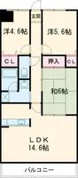 三重県名張市桜ケ丘(マンション)の賃貸物件の間取り