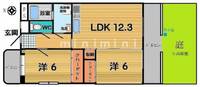 熊本県熊本市中央区出水4(マンション)の賃貸物件の間取り