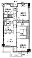 愛知県名古屋市昭和区滝川町(マンション)の賃貸物件の間取り