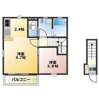 宮城県仙台市若林区南小泉字八軒小路(アパート)の賃貸物件の間取り