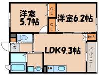広島県広島市安芸区中野6(アパート)の賃貸物件の間取り