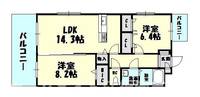 福岡県糟屋郡粕屋町大字酒殿(マンション)の賃貸物件の間取り