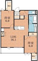 大阪府大阪市東住吉区南田辺3(マンション)の賃貸物件の間取り