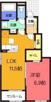 大阪府三島郡島本町広瀬2(アパート)の賃貸物件の間取り