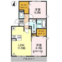 埼玉県入間市鍵山2(アパート)の賃貸物件の間取り