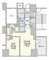 東京都中央区入船2(マンション)の賃貸物件の間取り