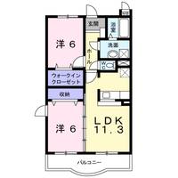 山梨県甲斐市西八幡(アパート)の賃貸物件の間取り