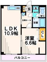 東京都府中市美好町3(マンション)の賃貸物件の間取り