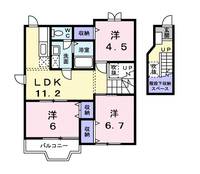 神奈川県南足柄市岩原(アパート)の賃貸物件の間取り