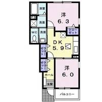広島県東広島市黒瀬町南方(アパート)の賃貸物件の間取り