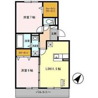 福島県郡山市大槻町字南反田(アパート)の賃貸物件の間取り