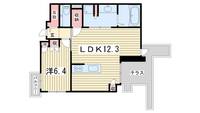 京都府京都市中京区六丁目(マンション)の賃貸物件の間取り