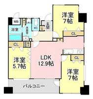 ニューサンリバー13番館の間取り