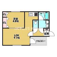 大阪府大阪市阿倍野区阪南町1(アパート)の賃貸物件の間取り