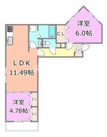 千葉県千葉市中央区長洲1(アパート)の賃貸物件の間取り