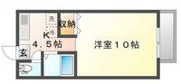 岡山県岡山市北区田中(アパート)の賃貸物件の間取り