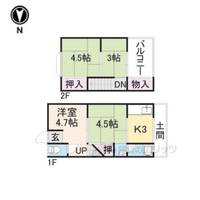 京都府京都市伏見区向島西堤町(一戸建)の賃貸物件の間取り